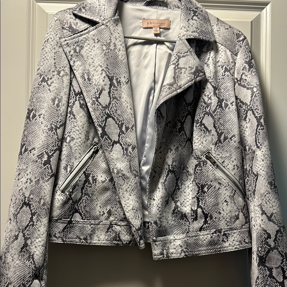 New Philosophy Gray Snake Print Women's Jacket